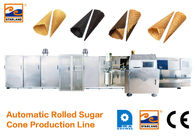 फास्ट ताप अप ओवन के साथ सीई प्रमाणित स्वचालित चीनी शंकु उत्पादन लाइन, 63 बेकिंग प्लेट आइसक्रीम शंकु उत्पादक