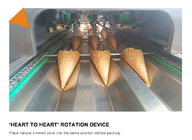 कुरकुरा स्नो रोल्ड शुगर कोन बनाने की मशीन स्वचालित वफ़ल बिस्कुट बेकिंग
