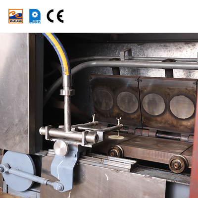 पीएलसी नियंत्रण और 2.0hp मोटर के साथ स्वचालित बिस्किट बनाने की मशीन वेफल बास्केट उत्पादन लाइन