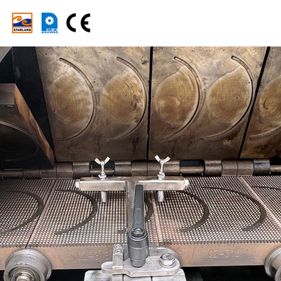 पीएलसी नियंत्रित अंडा रोल उत्पादन लाइन 1.5KW स्वचालित वेफल रोल बेकिंग मशीन के लिए