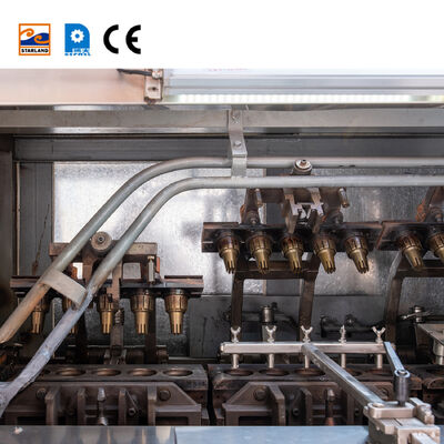 स्टेनलेस स्टील वेफर शंकु उत्पादन लाइन स्वचालित संचालन वेफर शंकु विनिर्माण के लिए पीएलसी नियंत्रण प्रणाली के साथ