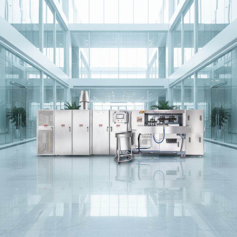 स्टेनलेस स्टील से बने स्वचालित वेफर कोन मशीन स्वादिष्ट कुरकुरा वेफर कोनों के निरंतर उत्पादन के लिए एकदम सही है