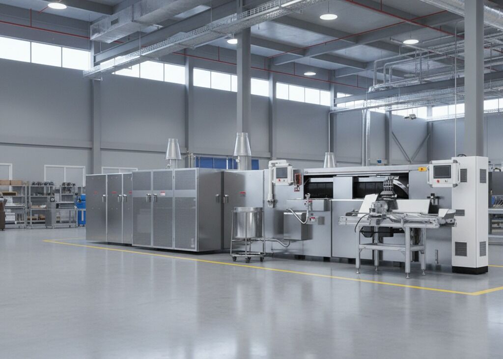 PLC Control System Egg Roll Production Line Automatic Operating Mode Gas Heating Method Continuous Production Equipment