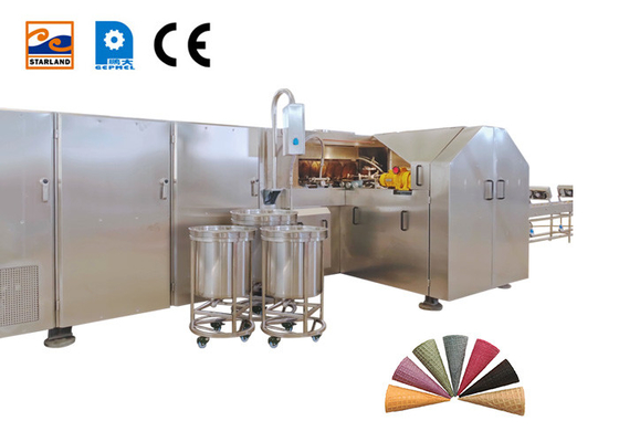 1.5hp आइसक्रीम कोन उत्पादन लाइन स्टेनलेस स्टील 55 बेकिंग प्लेट्स