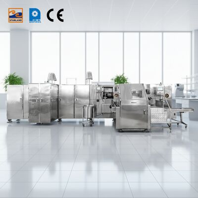 रोलर शुगर कोन उत्पादन लाइन 1.5KW स्वचालित बारक्विलो कोन निर्माण के लिए उत्तम समाधान