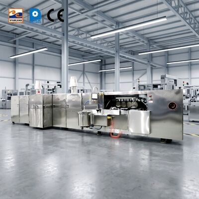 1.5kw मुख्य मोटर विनिर्देश वेफर बिस्कुट उत्पादन लाइन स्टेनलेस स्टील सामग्री वीडियो तकनीकी सहायता से सुसज्जित